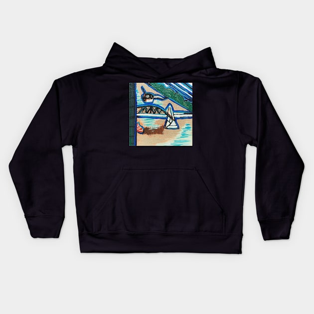 Brisbane River, Australia Kids Hoodie by annaleebeer